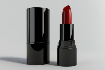 Obraz premium Close-up view of a black lipstick container.