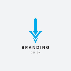 Branding identity corporate business "V"logo template