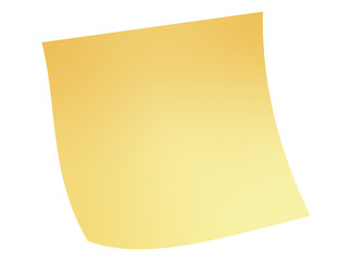 Yellow Sticky Note with Curled Corner Isolated