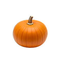Obraz premium Orange pumpkin with a brown stem isolated on transparent background. This autumn vegetable is perfect for fall decorations and Thanksgiving themes