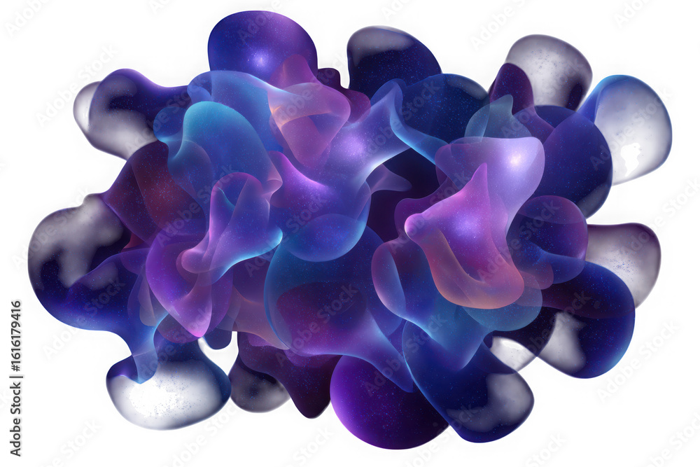 Aufkleber abstract nebula cloud formation with glittering particles isolated on transparent background