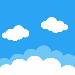 Obraz premium Bright blue sky with fluffy white clouds