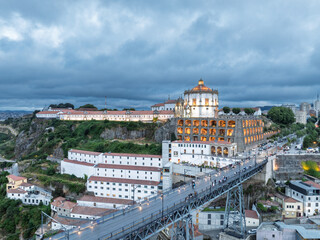 Obraz premium Monastery of Serra do Pilar in Porto City, Portugal. Dom Luis I Bridge