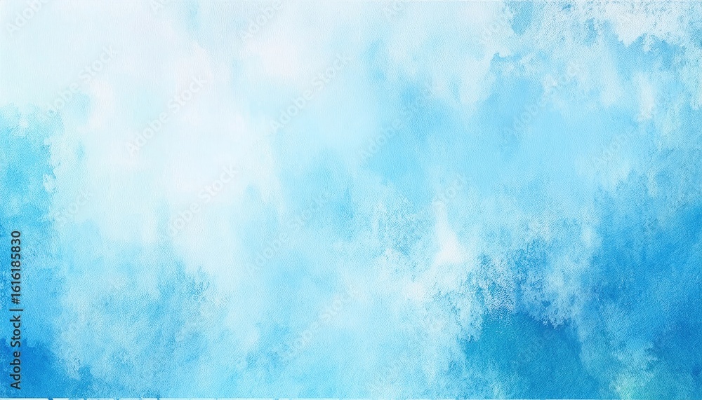 Poster light blue watercolor gradient background texture with soft cloud-like brush strokes for abstract de