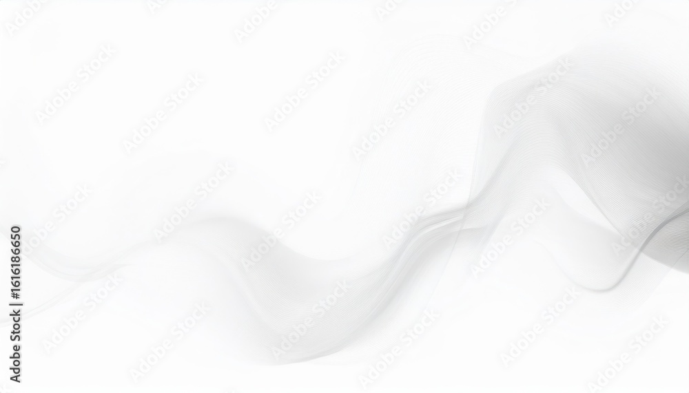 Poster minimalist white abstract wave background with soft flowing lines for elegant branding or modern dig