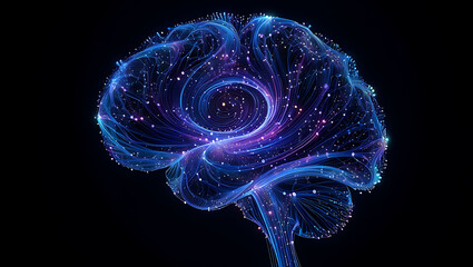 Photo of an abstract digital brain with neural network for artificial intelligence