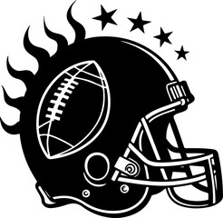 Gridiron Glory: Sunburst Football Helmet Tattoo Design"