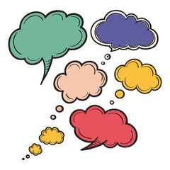 Sketchy Cartoon Speech Bubble Set