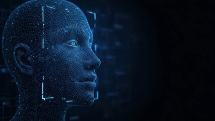 This showcases the intricacies of digital face recognition technology using neural networks - Powered by Adobe