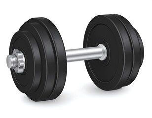 Naklejka premium 3D rendered black dumbbell
