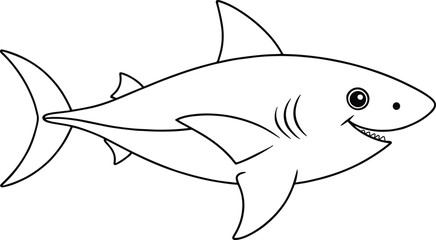 Fototapeta premium a cartoon shark with a smiling face