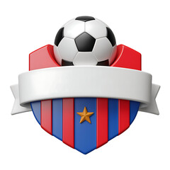 Soccer emblem with football and banner
