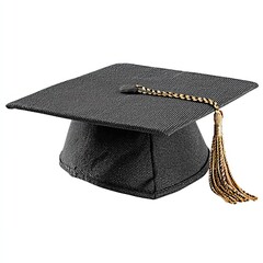 Graduation cap isolated on white background, cut out for academic design, education visuals and graduation branding