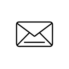 Minimalist Outline Icon a Closed Mail Envelope on letter message