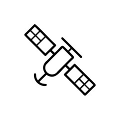 Outline a satellite with solar panels on space technology