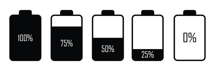 battery icon. battery charge icon set. Battery and power icon set. powerfully charged. charge indicator. Energy power accumulator. UI design battery elements. Level battery Energy powerfully full. 