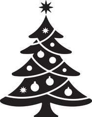 Christmas Tree Vector Art, Holiday Silhouette