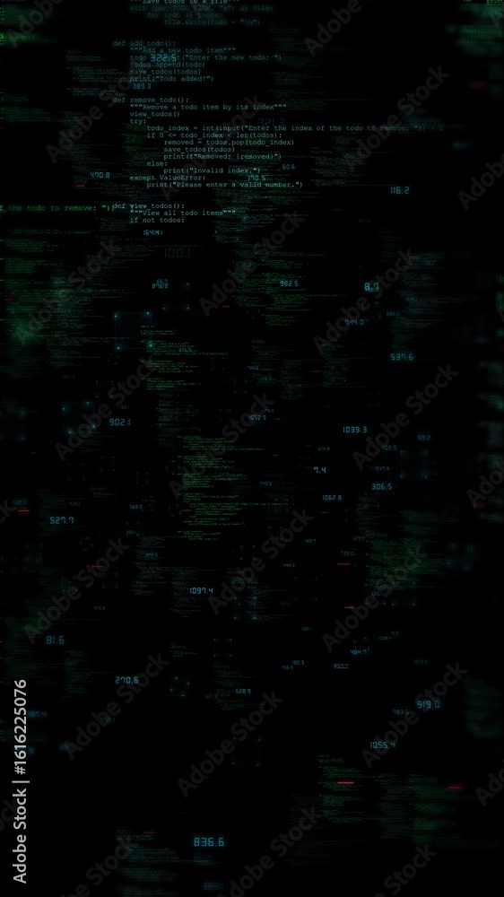 Aufkleber futuristic ai artificial intelligence digital data matrix, meta, metaverse, telemetry encrypt number