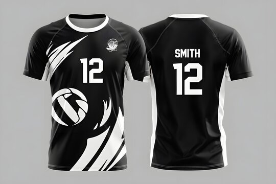 Black volleyball Jersey design 