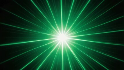 A single green light shines through a black background, simple and elegant