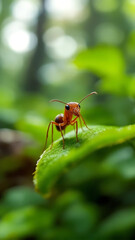 Fototapeta premium Ant Close-Up. Power in the Tiny. Nature's Worker