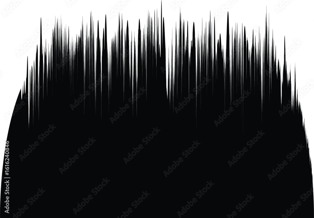 Fototapete dynamic abstract graphic design with bold colors and clean lines featuring a prominent silhouette as