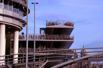 A large multi-level bicycle parking facility in the Netherlands, showcasing the country's advanced...