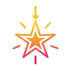 glowing christmas star icon design. christmas related icon.