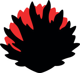 Smear Illustration of Pop Coral in Silhouette Vector