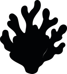 Playdough Coral Vector Art in Black Silhouette Style
