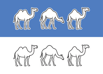 Collection of camel vector illustrations. Suitable for logos, outdoor designs, stickers and t-shirt designs