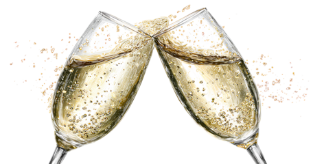  Champagne glasses clinking, PNG clipart with transparent background