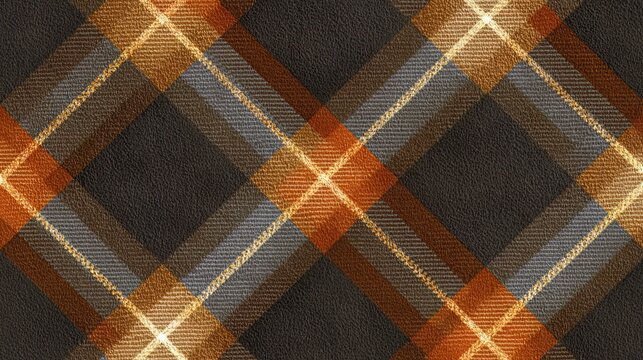 Checkered patterned background with a brown and orange color scheme