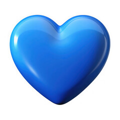 Blue heart shape isolated on transparent background
