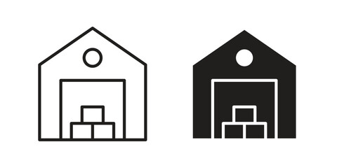 Warehouse icon design for signs, logo, apps or website