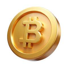 Obraz premium 3d bitcoin coin isolated on transparent background
