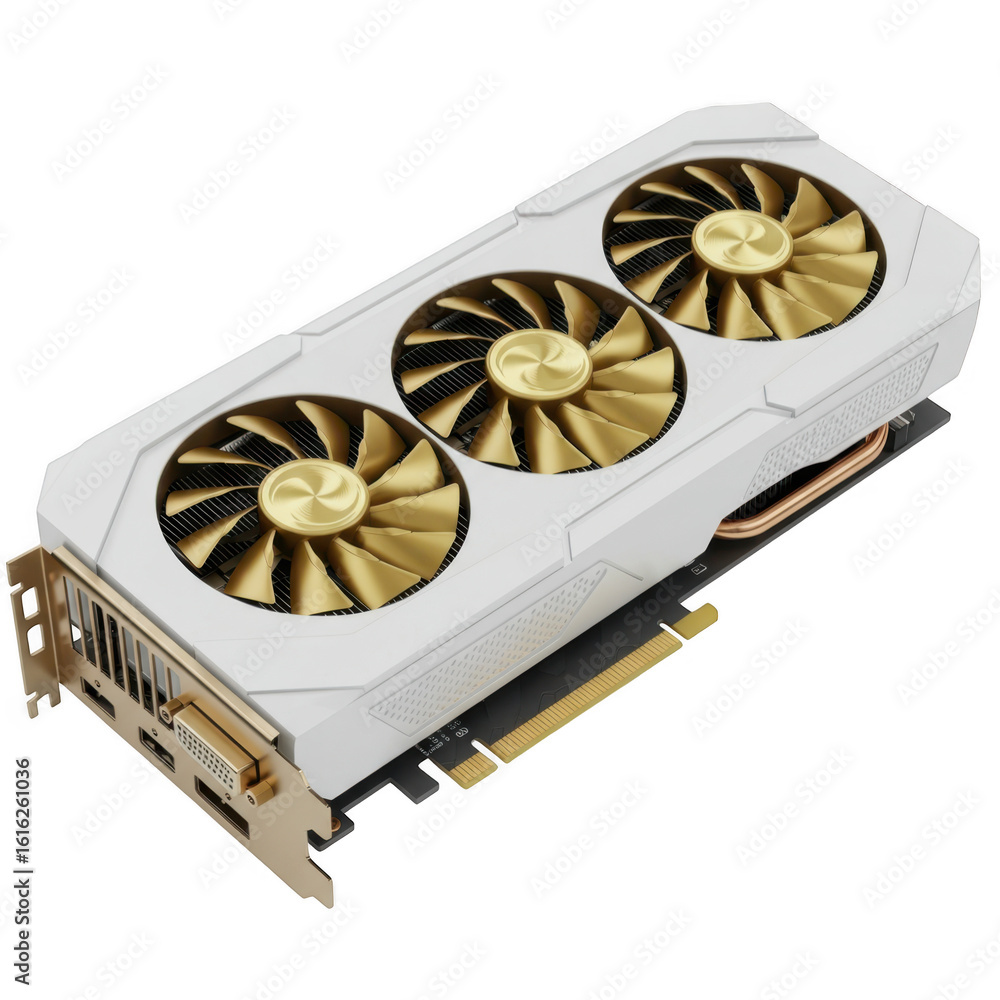 Poster 3d graphics card isolated on transparent background