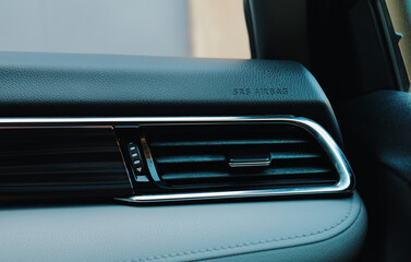 Design and features of a modern car interior with airbag indicator