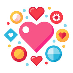vector illustration of a set of hearts