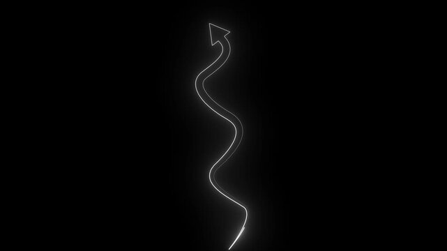 Animated Glowing Directional Arrow Icon for Navigation, Interface Pointer, and UI Transitions with Futuristic Neon Style and Looping Motion Effect for Adobe Stock Upload