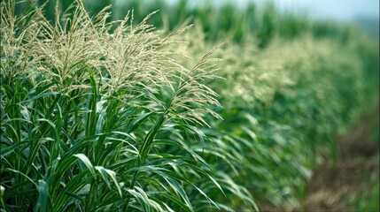 Obraz premium Cornfield with ornamental grasses