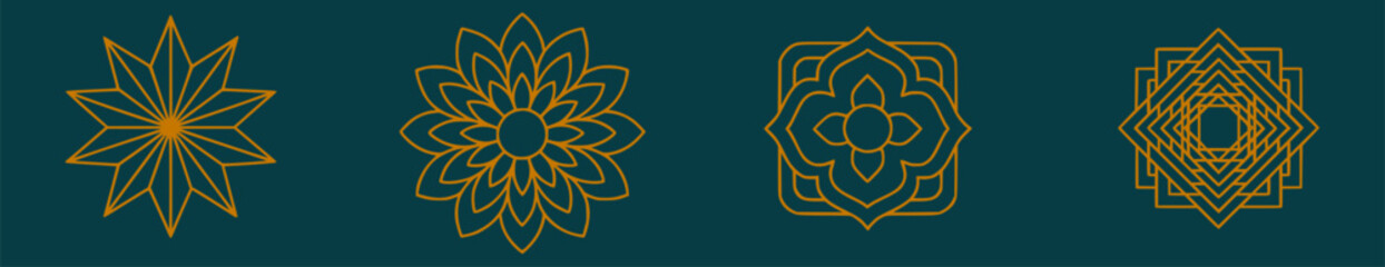 geometric floral mandala pattern designs, vector, illustration, eps