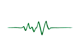 Green heartbeat line on transparent background, PNG