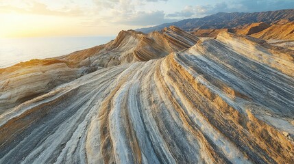Rock formation in canyon with stratified lines golden light and geological depth ideal for travel nature or educational visuals
