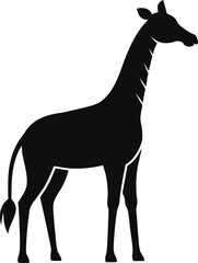 Simple giraffe silhouette icon on a clean white background