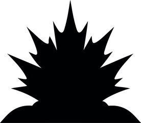 Vector Burst Reef Artwork in Black Silhouette Design