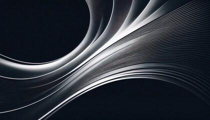  flowing monochrome abstract lines in high contrast on dark background for tech design and digital branding