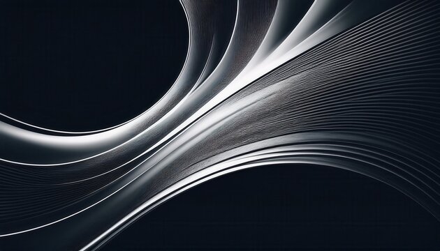  flowing monochrome abstract lines in high contrast on dark background for tech design and digital branding
