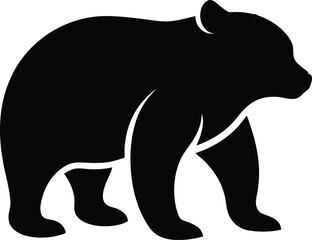 Simple bear silhouette icon on a white background