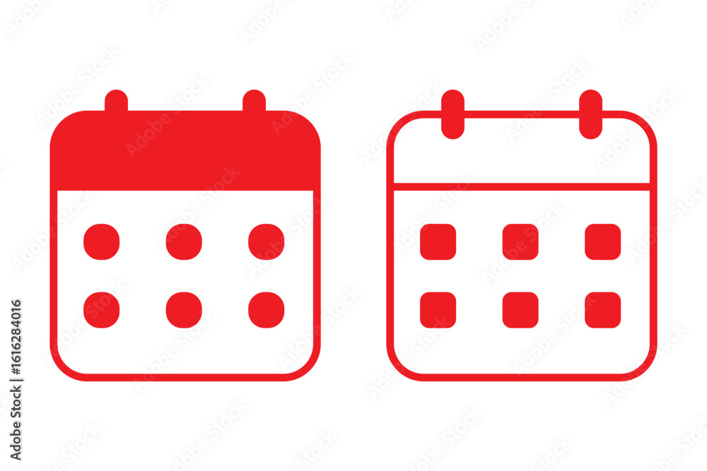 Poster calendar icon set. calendar symbol vector icons collection. calendar or appointment schedule icon fo